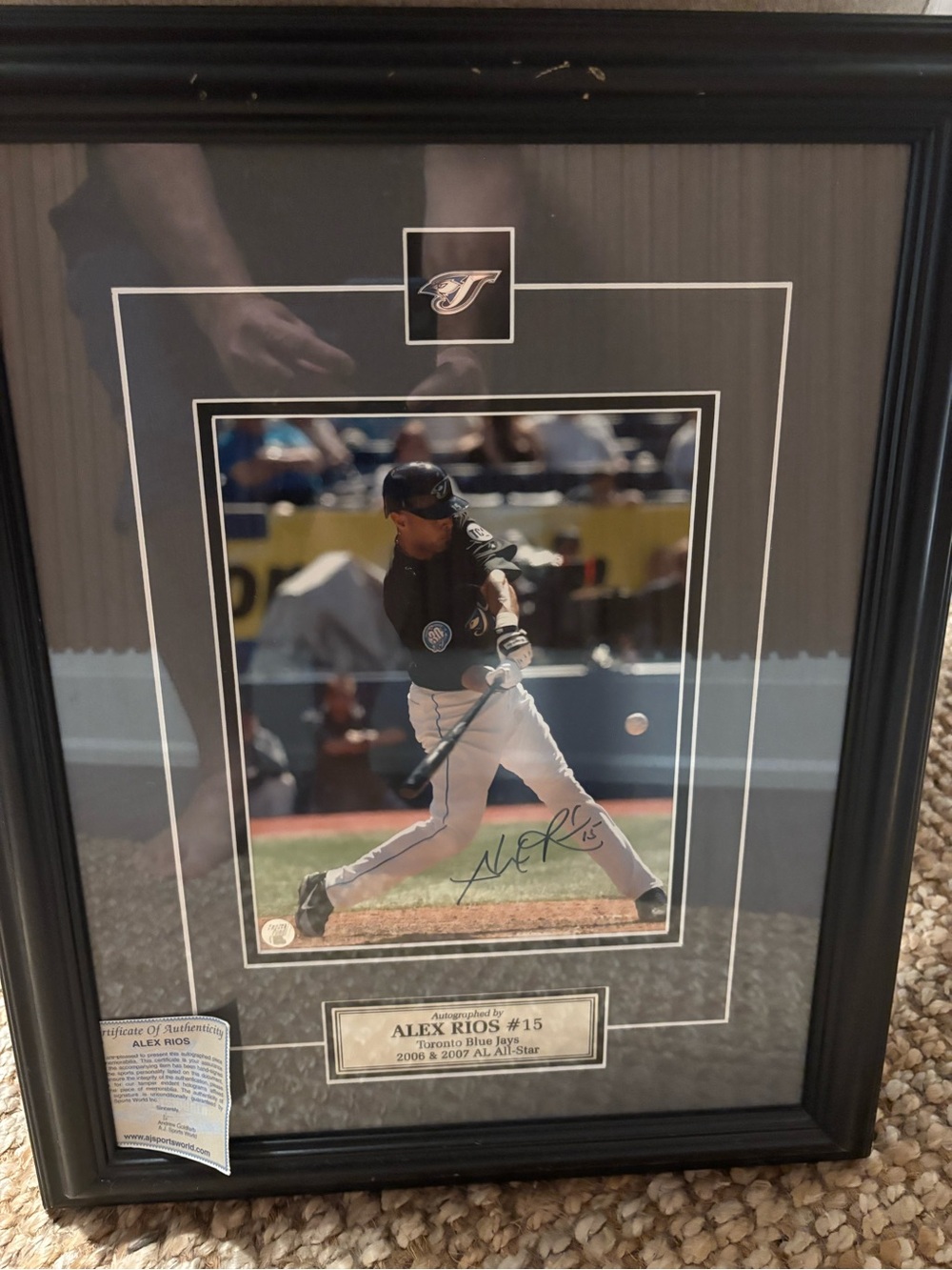 Alex Rios Signed Toronto Blue Jays Framed 8x10 Photo – AJ Sports COA